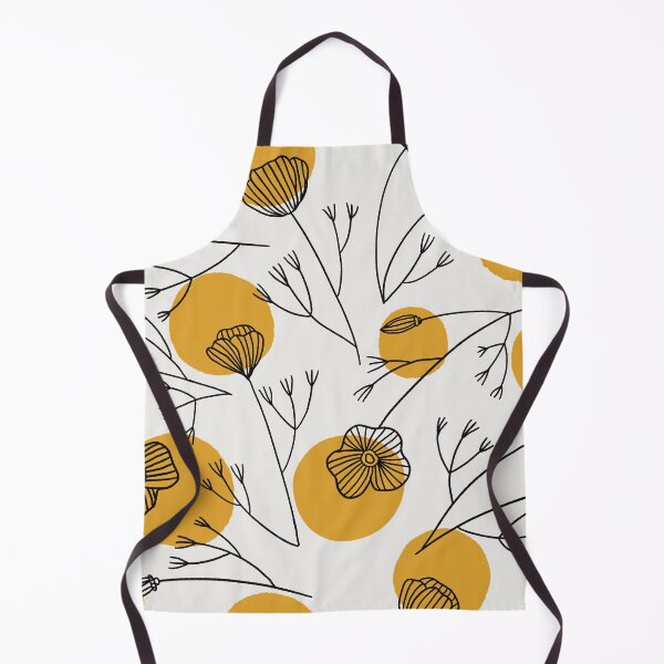 Item preview, California Poppy Linework with orange polkadots designed and sold by The Plotted Plant.