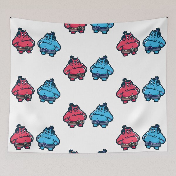 Item preview, DokiDoki Red and Blue Sumo Face-Off designed and sold by DokiDoki-Design.