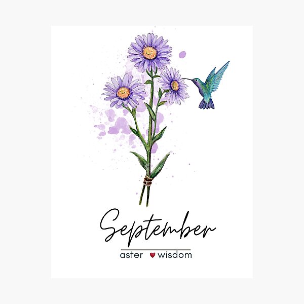 tatuaje de flor de aster de septiembre