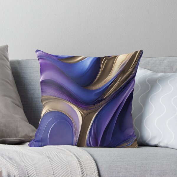 Item preview, Modern Abstract Fluid Art-Blue Purple and Gold designed and sold by artcolory.