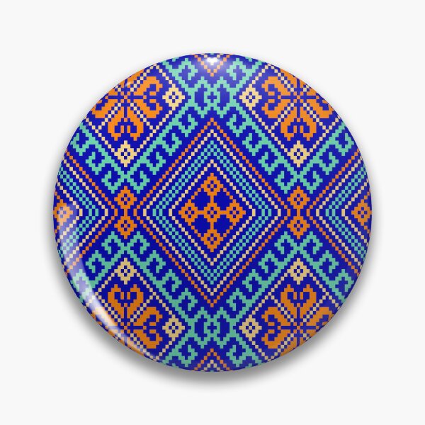 Artikelvorschau, Traditionelles Stoffmuster, Pixelkunst, geometrische Formen, leuchtende Farben entworfen und verkauft von Butsabakorn.