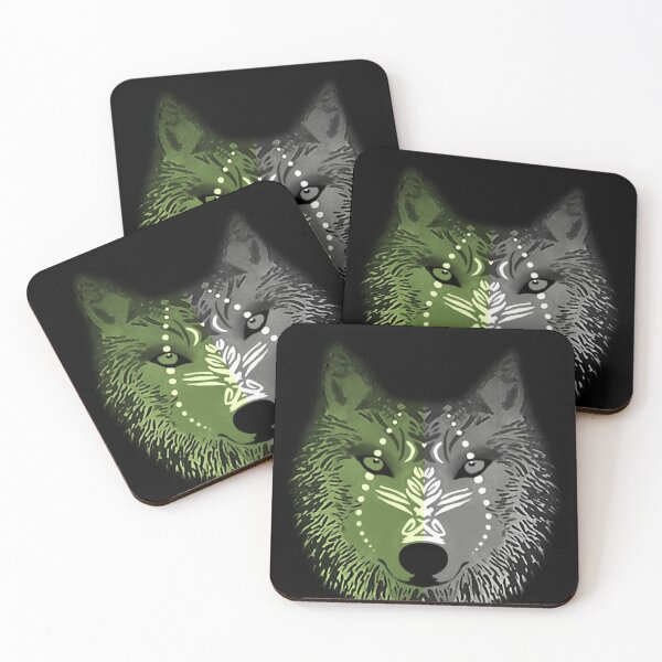 Item preview, The Wolf (Celtic Art) Green and Grey designed and sold by TalesOfMythAndMagic.