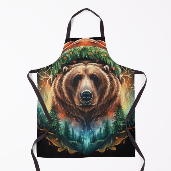 Item preview, Bear SanZa Christmas Season in the Forest Mountain under the night sky falling designed and sold by TK Art1989.