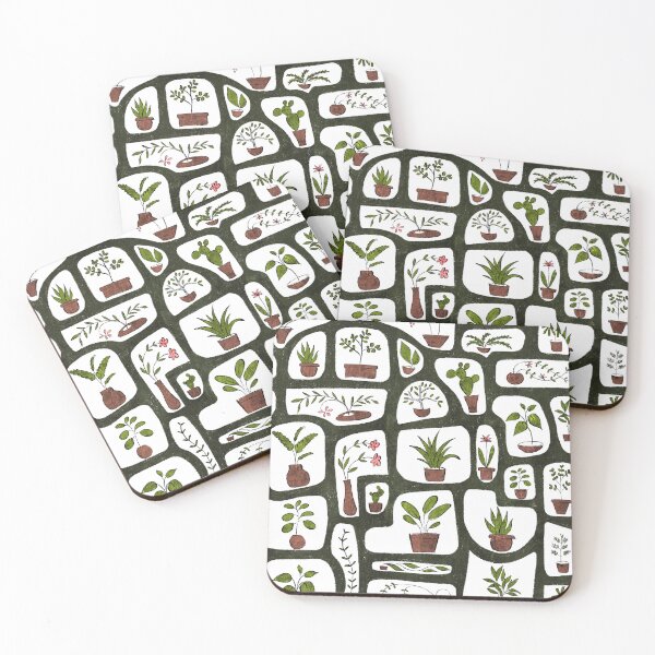 Item preview, houseplants in spaces, textured designed and sold by Sara Frane.
