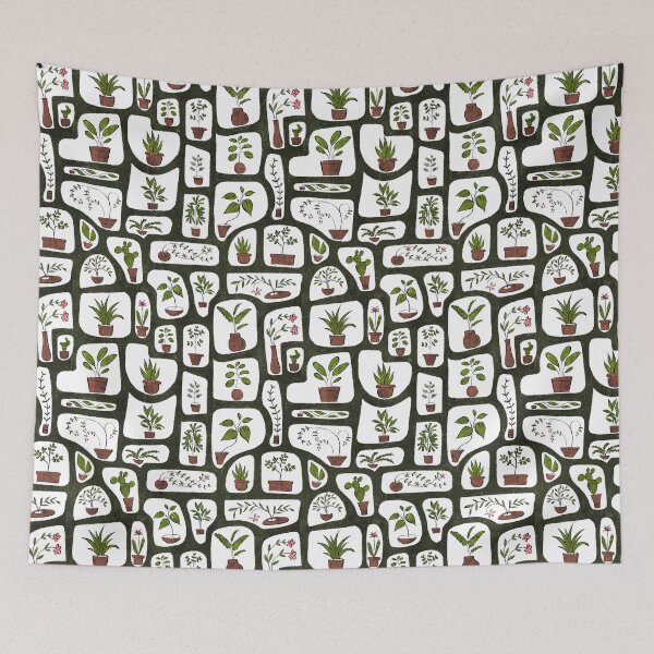 Item preview, houseplants in spaces, textured designed and sold by Sara Frane.