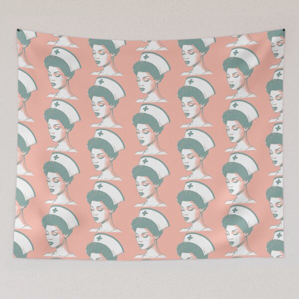 Item preview, Registered Nurse Side Profile Retro Colors Vintage Aesthetic Nursing Appreciation Gift for her designed and sold by CORINNE W.