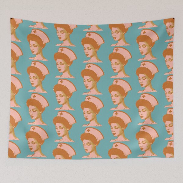 Item preview, Neuro Nurse Side Profile Retro Colors Vintage Aesthetic Nursing Appreciation Gift for her designed and sold by CORINNE W.