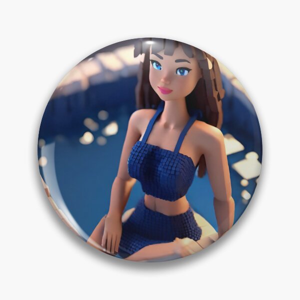 Item preview, doll looking girl wearing nice navy blue dress in a jacuzzi designed and sold by thebitsinc.
