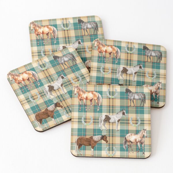Item preview, Horses Plaid Green 2 designed and sold by Ashley Gagnon.