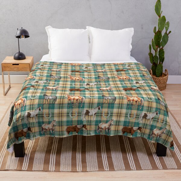 Item preview, Horses Plaid Green 2 designed and sold by Ashley Gagnon.