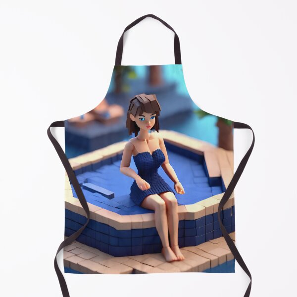 Item preview, doll looking girl wearing nice navy blue dress in a jacuzzi designed and sold by thebitsinc.