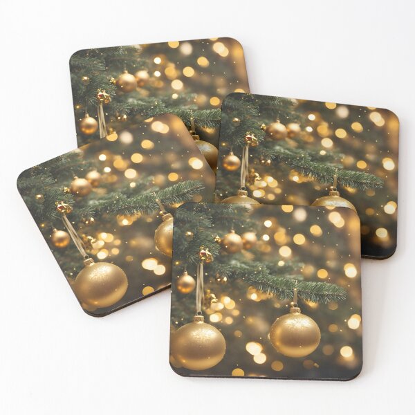 Item preview, Golden Christmas bubble haning on pine tree. designed and sold by Jayjaynaenae.