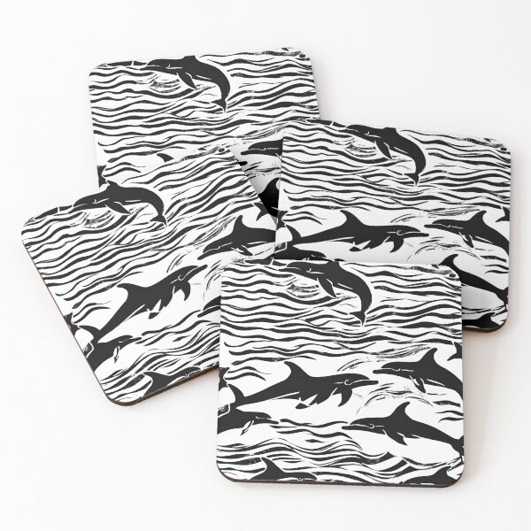 Item preview, Joyful dolphins leaping through ocean waves seamless pattern designed and sold by IssaraStudio.