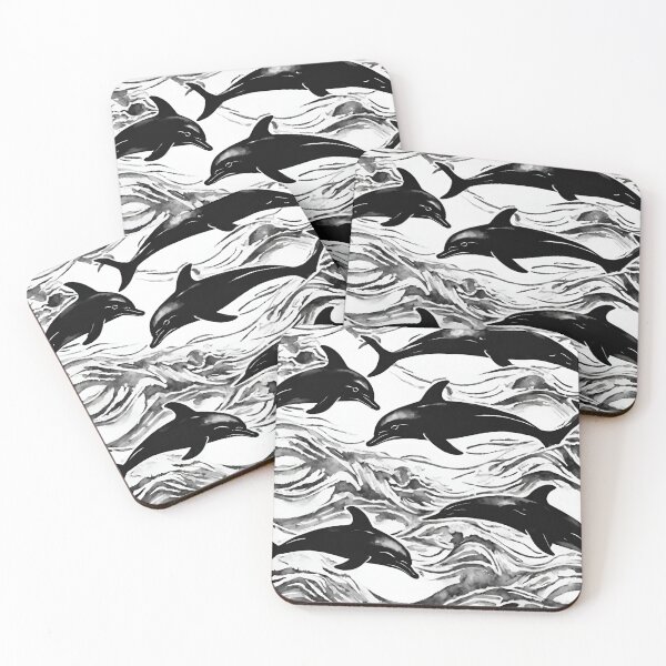 Item preview, Playful dolphins joyfully leaping amid ocean waves seamless pattern designed and sold by IssaraStudio.