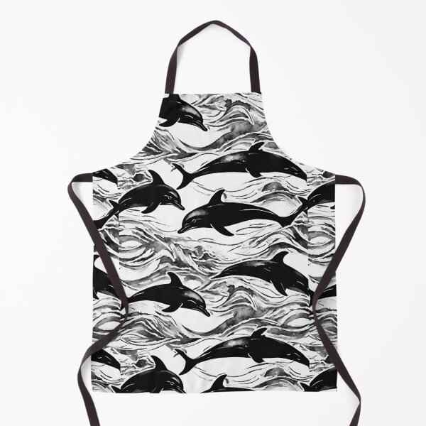 Item preview, Playful dolphins joyfully leaping amid ocean waves seamless pattern designed and sold by IssaraStudio.