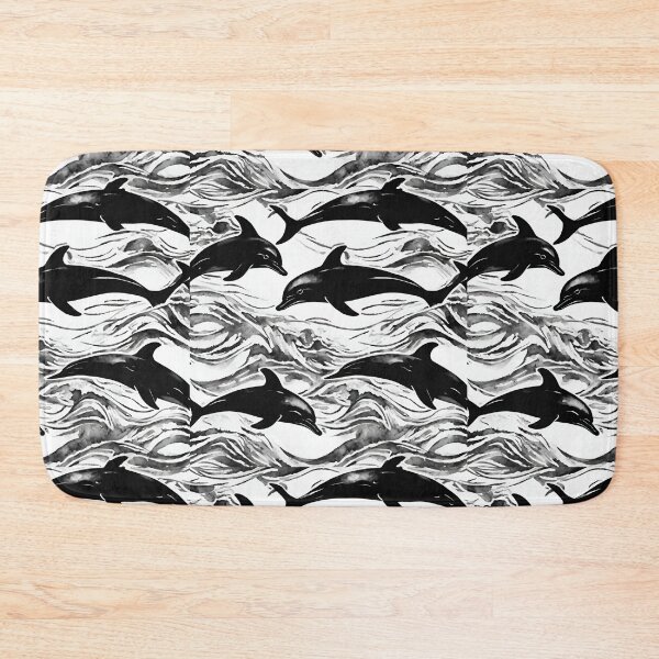 Item preview, Playful dolphins joyfully leaping amid ocean waves seamless pattern designed and sold by IssaraStudio.