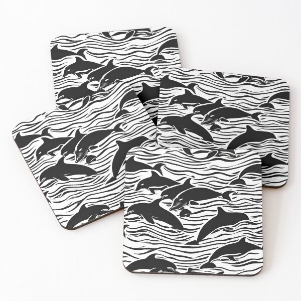 Item preview, Lively dolphins happily leaping in the ocean waves seamless pattern designed and sold by IssaraStudio.
