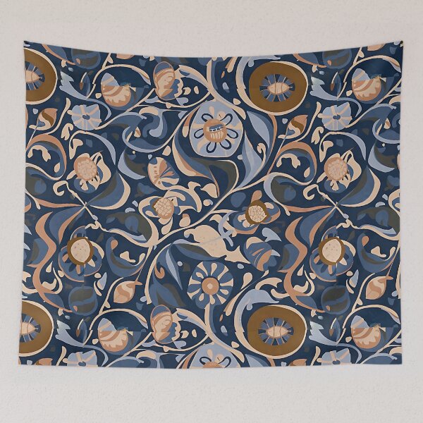 Item preview, Blue Abstract Floral Flow designed and sold by EasyPrints337.