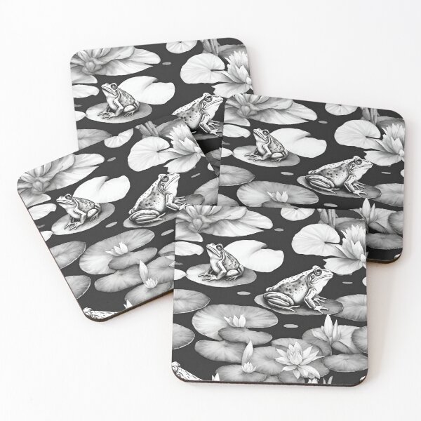 Item preview, Cheerful frogs on lily pads seamless pattern designed and sold by IssaraStudio.