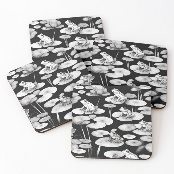 Item preview, Joyful frogs frolicking on lily pads seamless pattern designed and sold by IssaraStudio.