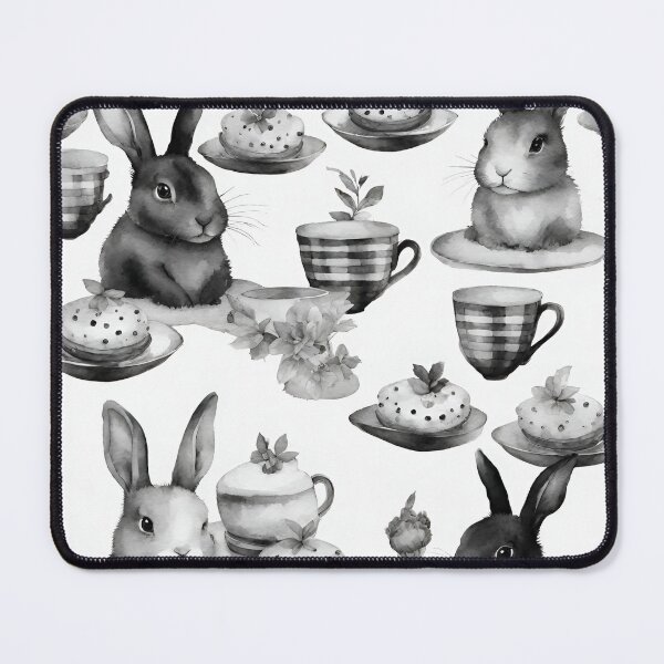 Item preview, Fluffy bunnies having a tea party seamless pattern designed and sold by IssaraStudio.