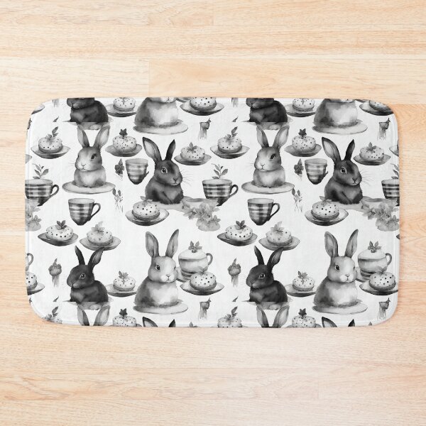 Item preview, Fluffy bunnies having a tea party seamless pattern designed and sold by IssaraStudio.