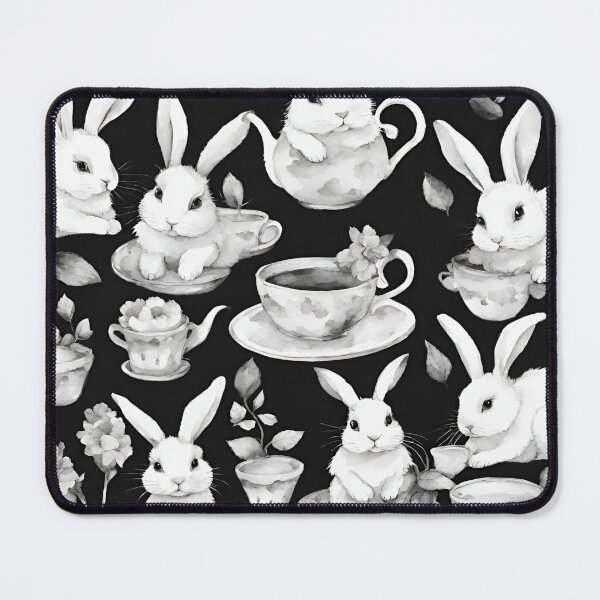 Item preview, Cozy bunnies hosting a tea gathering seamless pattern designed and sold by IssaraStudio.