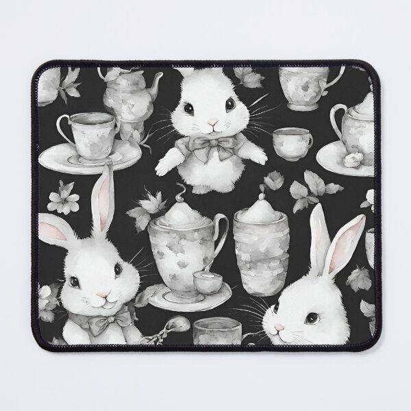 Item preview, Bunnies in a snug tea gathering seamless pattern designed and sold by IssaraStudio.