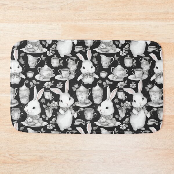 Item preview, Bunnies in a snug tea gathering seamless pattern designed and sold by IssaraStudio.