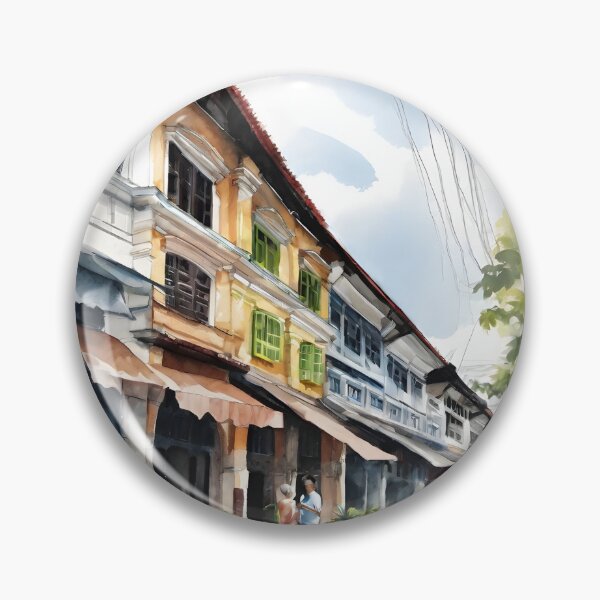 Item preview, Watercolour urban sketch of Georgetown Penang designed and sold by ailia-hikaru.