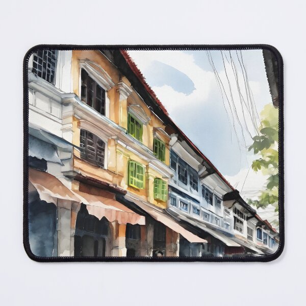 Item preview, Watercolour urban sketch of Georgetown Penang designed and sold by ailia-hikaru.