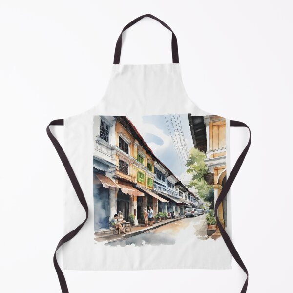 Item preview, Watercolour urban sketch of Georgetown Penang designed and sold by ailia-hikaru.