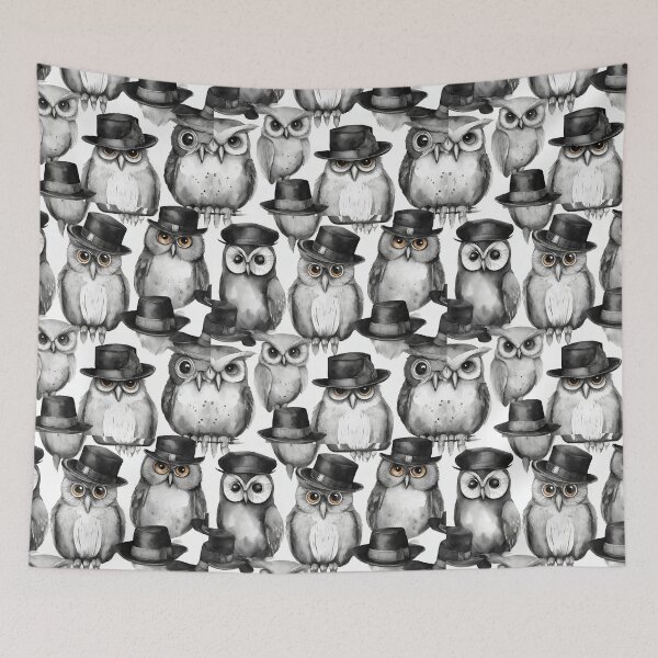 Item preview, Owls sporting an array of whimsical hats seamless pattern designed and sold by IssaraStudio.