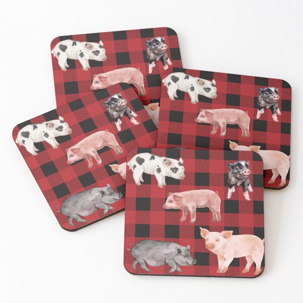 Item preview, Piggies Plaid Red designed and sold by Ashley Gagnon.