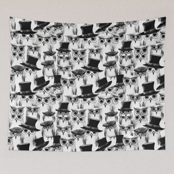Item preview, Owls donning a variety of playful hats seamless pattern designed and sold by IssaraStudio.