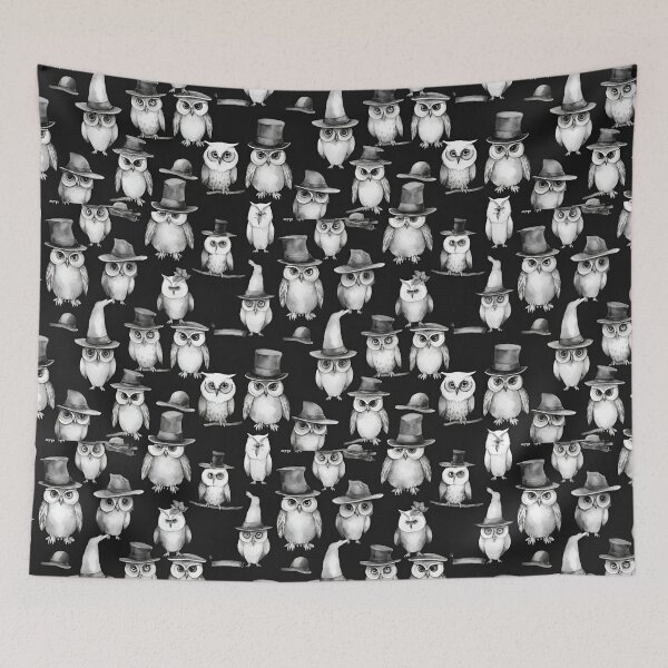 Item preview, Owls wearing an assortment of whimsical hats seamless pattern designed and sold by IssaraStudio.