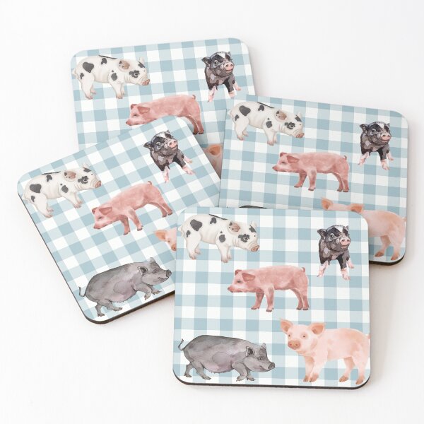 Item preview, Piggies Plaid Blue designed and sold by Ashley Gagnon.
