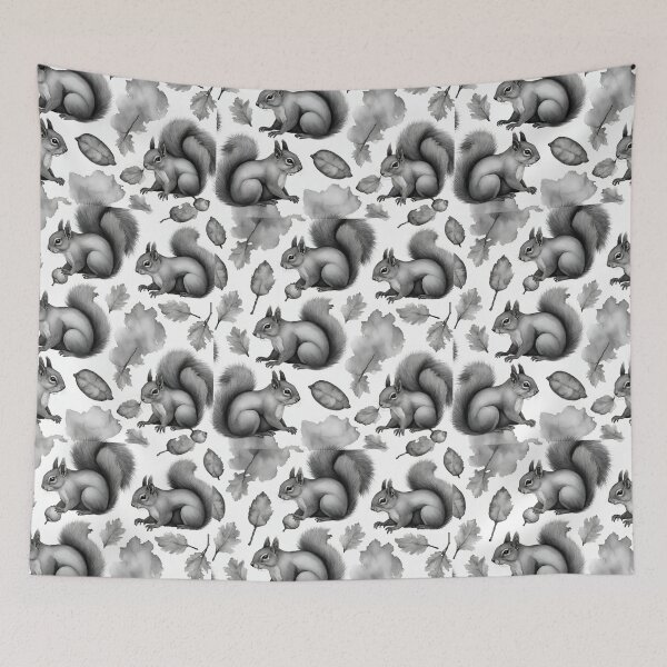 Item preview, Squirrels collecting nuts seamless pattern designed and sold by IssaraStudio.