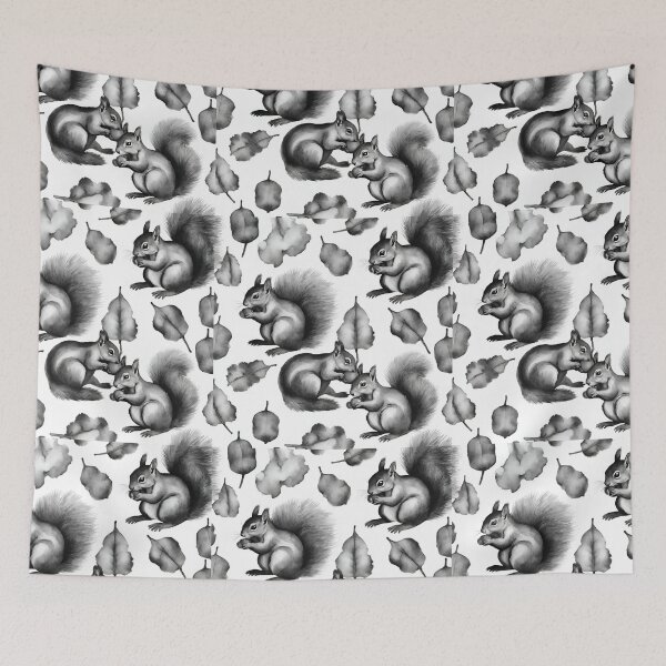 Item preview,  Squirrels harvesting nuts seamless pattern designed and sold by IssaraStudio.