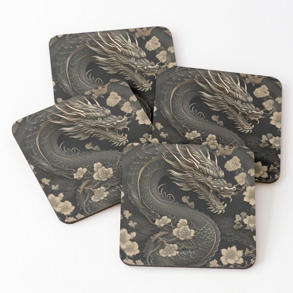 Item preview, Traditional Cherry Blossom & Black Dragon Japan designed and sold by Tamas Das.