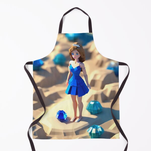 Item preview, doll looking girl wearing ravishing royal blue mini dress standing amidst big sapphire gems at the seaside hills designed and sold by thebitsinc.