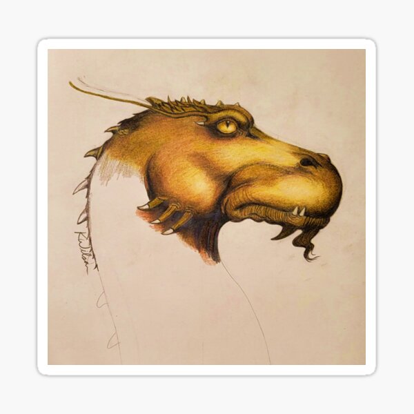 Glaedr Gold Dragon (from The Inheritance Cycle by Christopher Paolini) Sticker