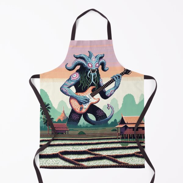 Item preview, Guitar Monster Tour at Isan, Thailand,  Funny Music AI Art Retro Games Style designed and sold by kewarin.