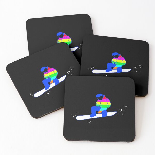 Artikelvorschau, Regenbogen-Snowboarder Freestyle-Snowboard-Trick-Snowboard-Leidenschaft entworfen und verkauft von Artstastic.