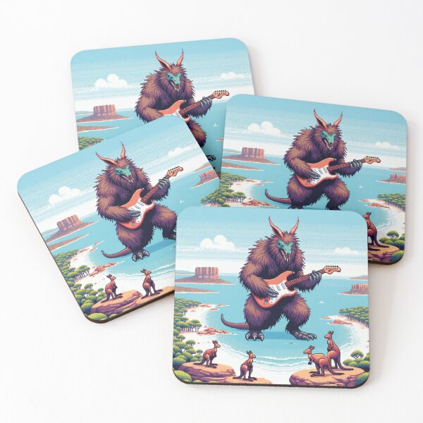 Item preview, Guitar Monster Tour at Kangaroo Island, Australia,  Funny Music AI Art Retro Games Style designed and sold by kewarin.