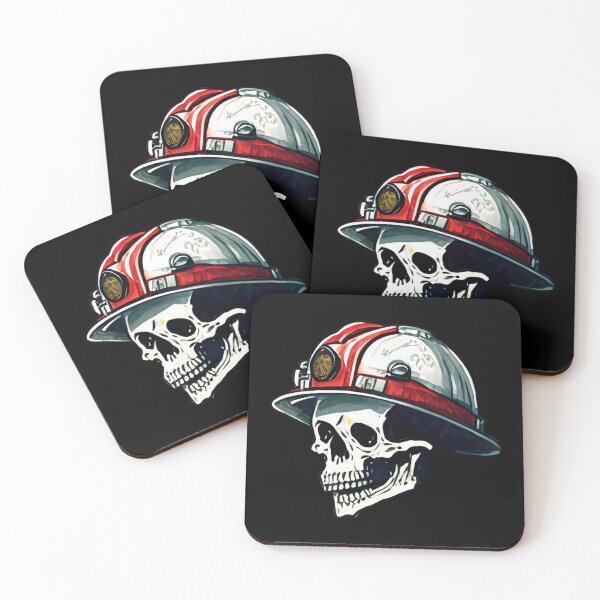 Item preview, Firefighter skull drawing designed and sold by Blondiabshop.
