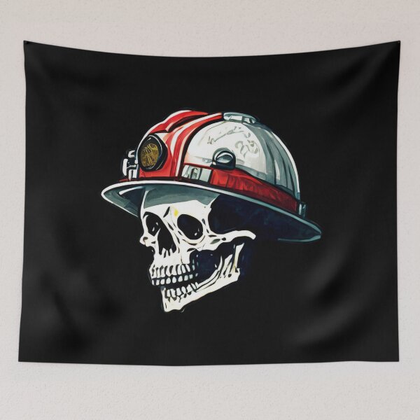 Item preview, Firefighter skull drawing designed and sold by Blondiabshop.