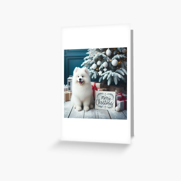 Item preview, Merry Christmas Samoyed Puppy Under the Christmas Tree designed and sold by Samoyedsandwich.