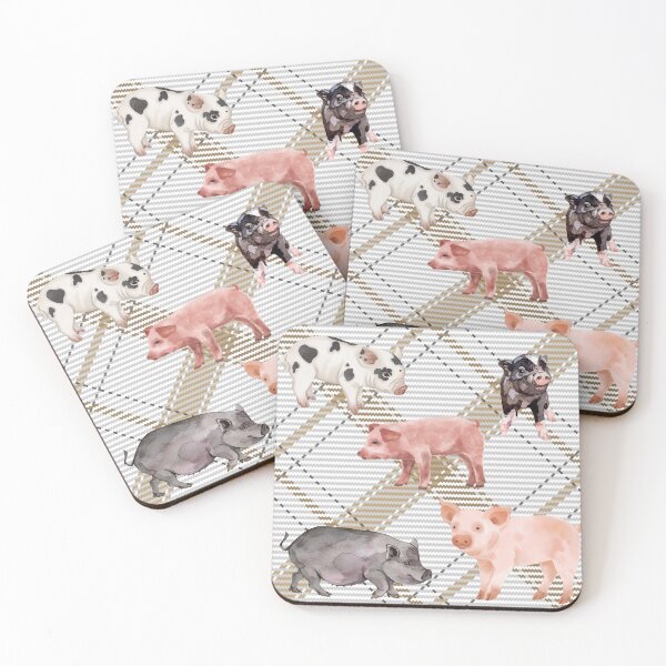 Item preview, Piggies Plaid Cream  designed and sold by Ashley Gagnon.