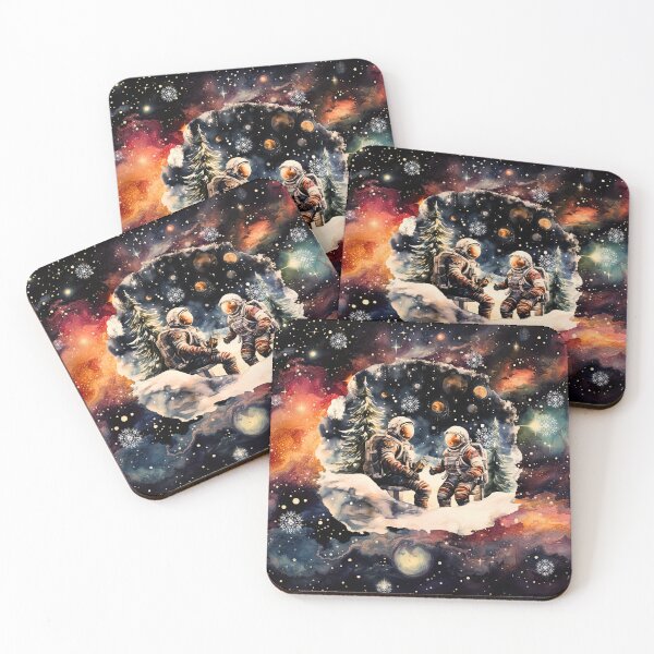 Item preview, Galactic Snowfall: Astronauts Through the Wormhole in the Cosmos Storm designed and sold by s-n-s-designs.